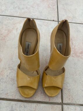 Jimmy Choo dress shoes cuff ankle heels Platform Open toe Sandals